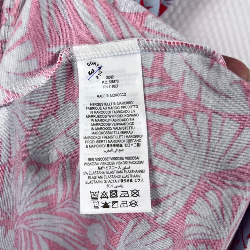 Boden Wrap Maxi Dress Tropical Red Blue Leaf Print Size 8R (L513) - Picture 7 of 7